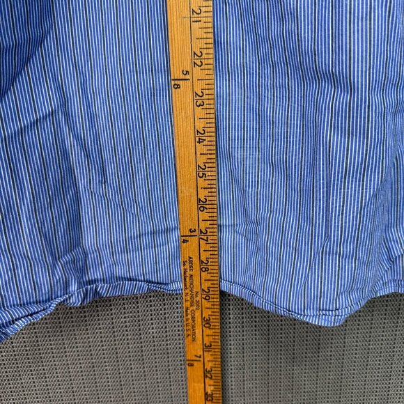 American Eagle Mens Size L Blue Slim Fit Striped Button-Down Shirt Long Sleeve - Picture 6 of 10
